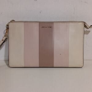 Michael Kors striped leather wristlet